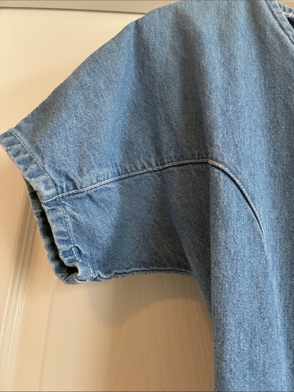 Vintage Fads Blue Denim Maxi Dress Size 8 Button Front Cottagecore Boho Y2K 90s - Picture 5 of 9